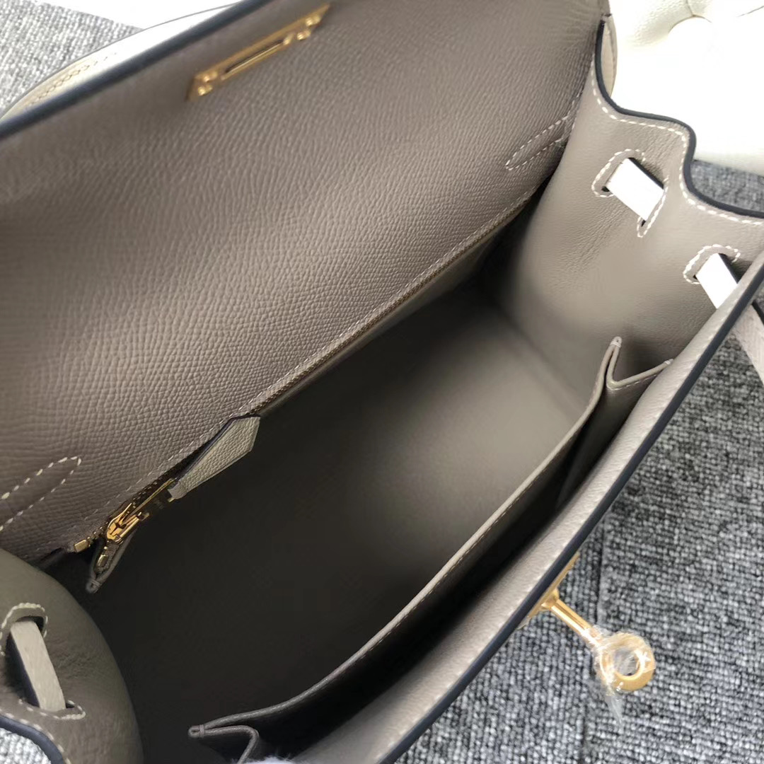 Hermes Kelly 25cm Epsom M8瀝青灰 Griss Asphalte CK10 Craie 奶昔白