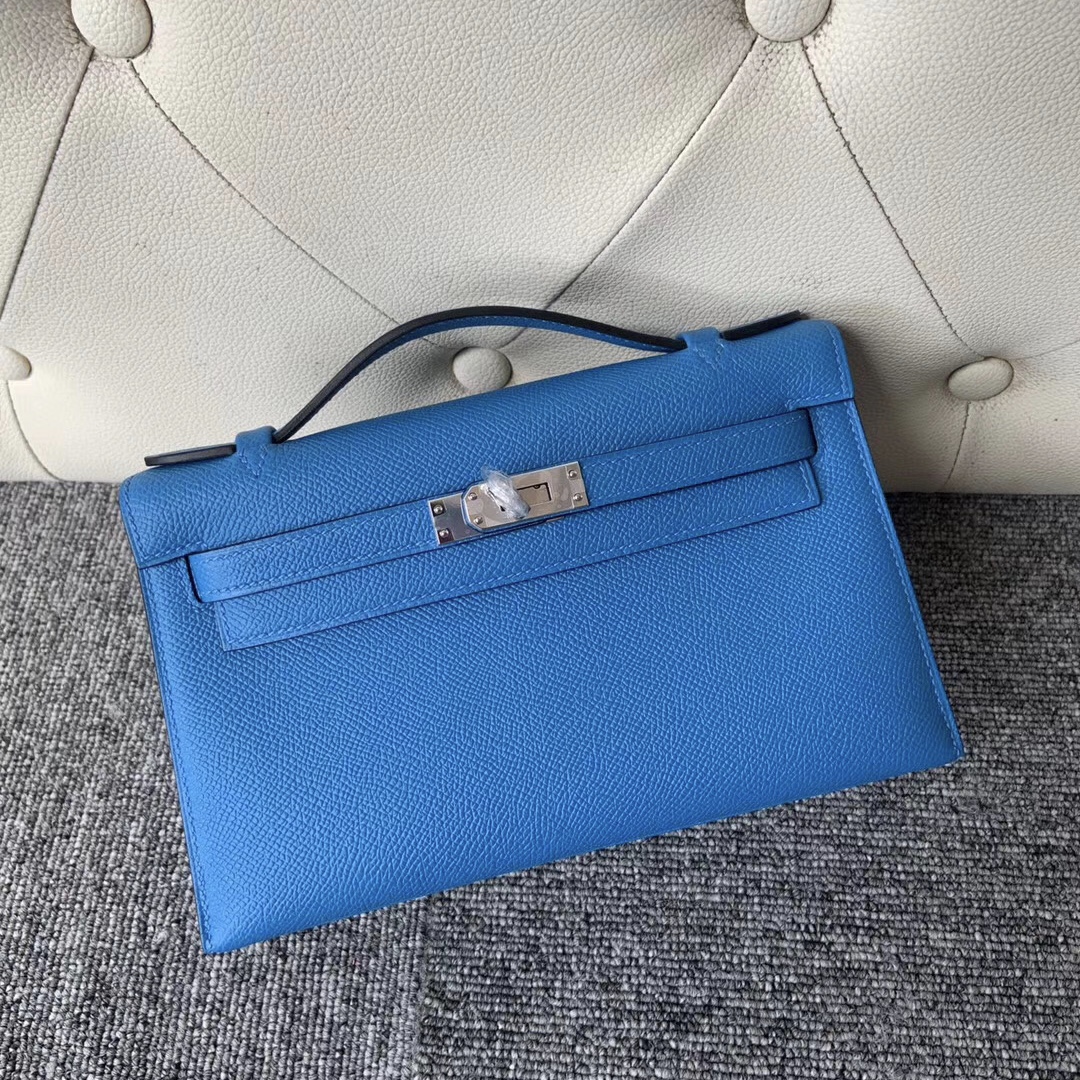 香港九龍城區 Hermes MiniKelly pochette B3 坦桑尼亞藍 Blue Zanzibar