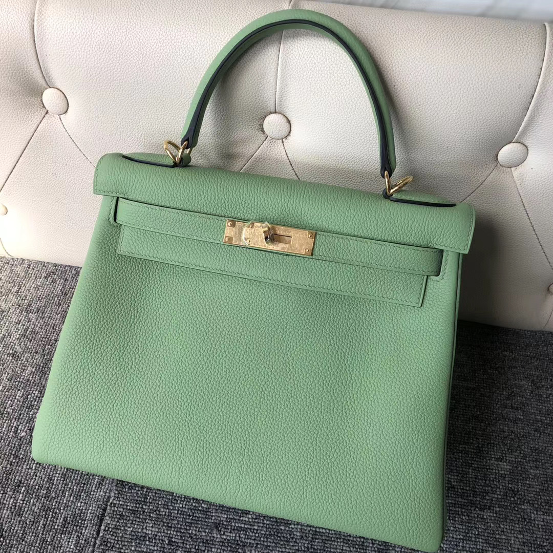 香港東區愛馬仕 Hermes Kelly 28cm Togo 3I 牛油果綠 Vert Criquet 蟋蟀綠