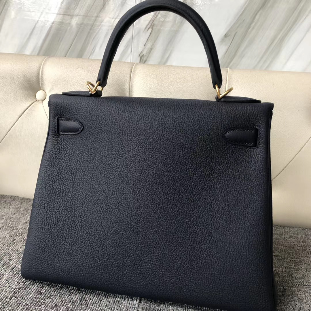 高雄市Hermes Kelly 28cm Togo 2Z Blue Nuit 拼 9I Rose Magnolia 玉蘭粉