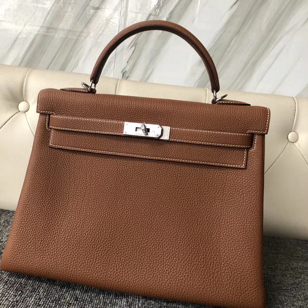 臺灣桃園市愛馬仕凱莉包 Hermes Kelly 32cm togo ck37 gold 金棕色