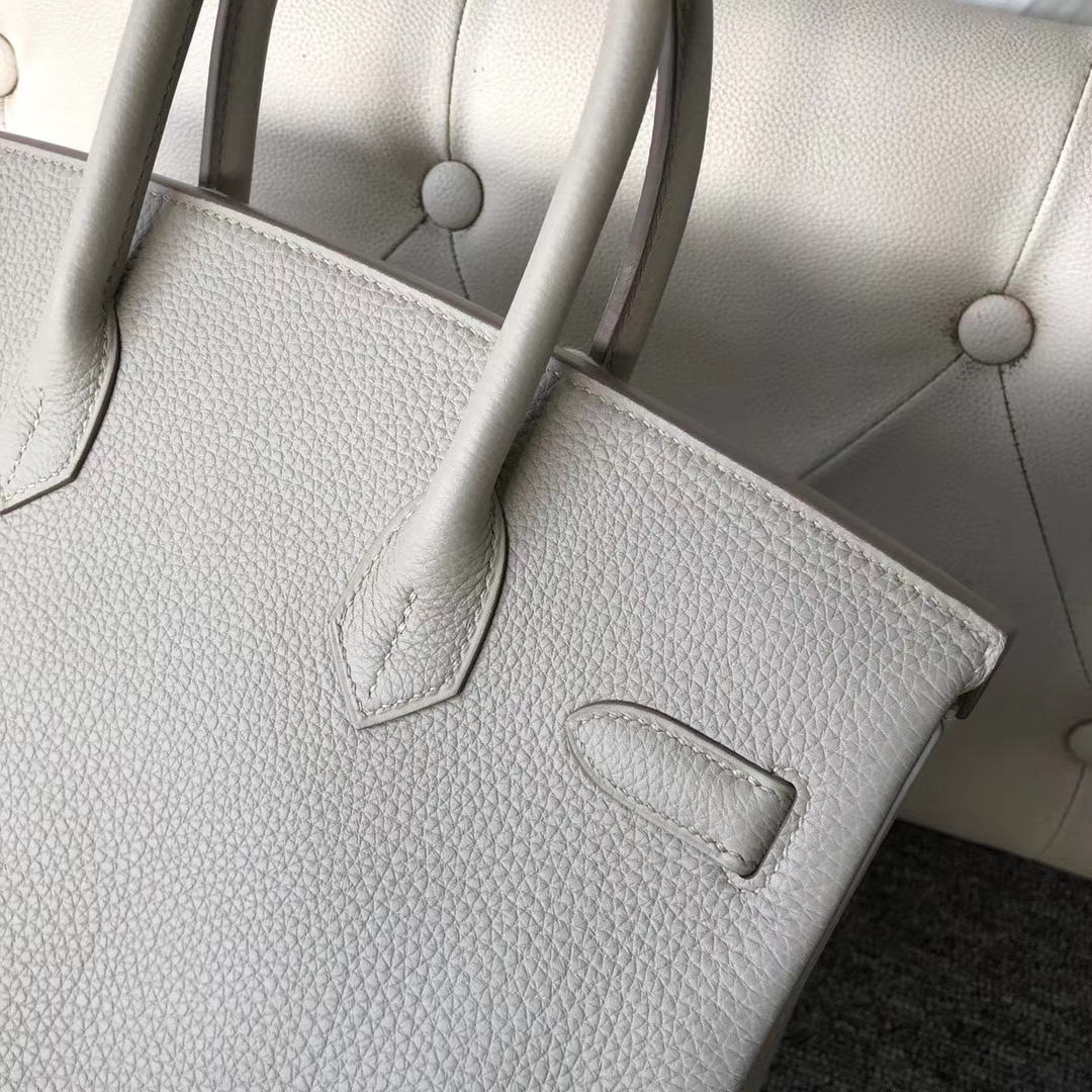 臺灣新北市鉑金包定制價格 Hermes Birkin 30cm Togo CK80 Grey Pearl