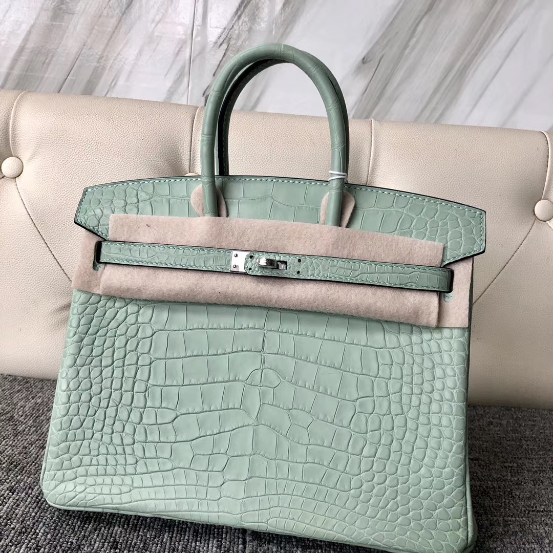 臺灣臺北市鉑金包愛馬仕多少錢 Hermes Birkin 25cm 6U mint green 新薄荷綠