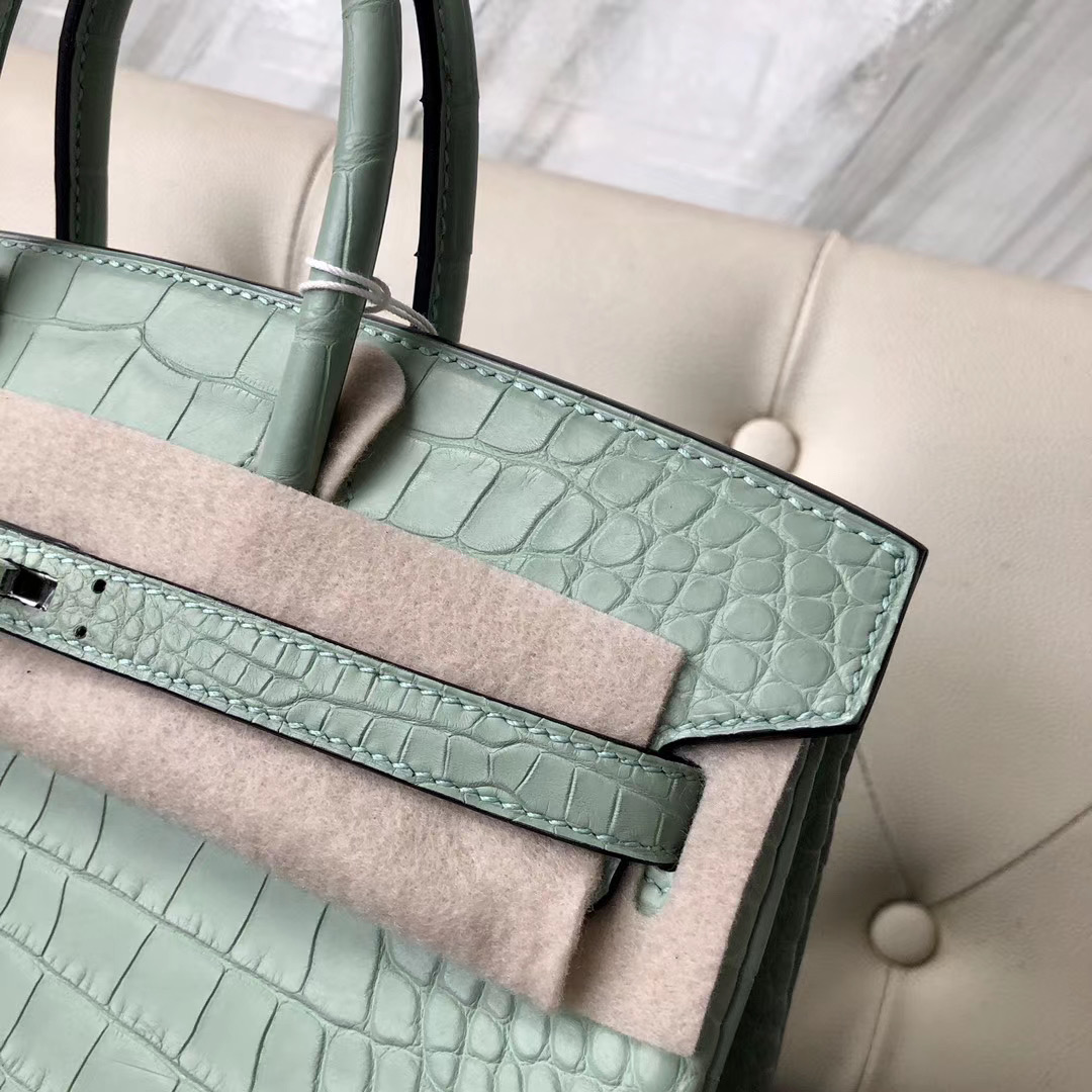 臺灣臺北市鉑金包愛馬仕多少錢 Hermes Birkin 25cm 6U mint green 新薄荷綠