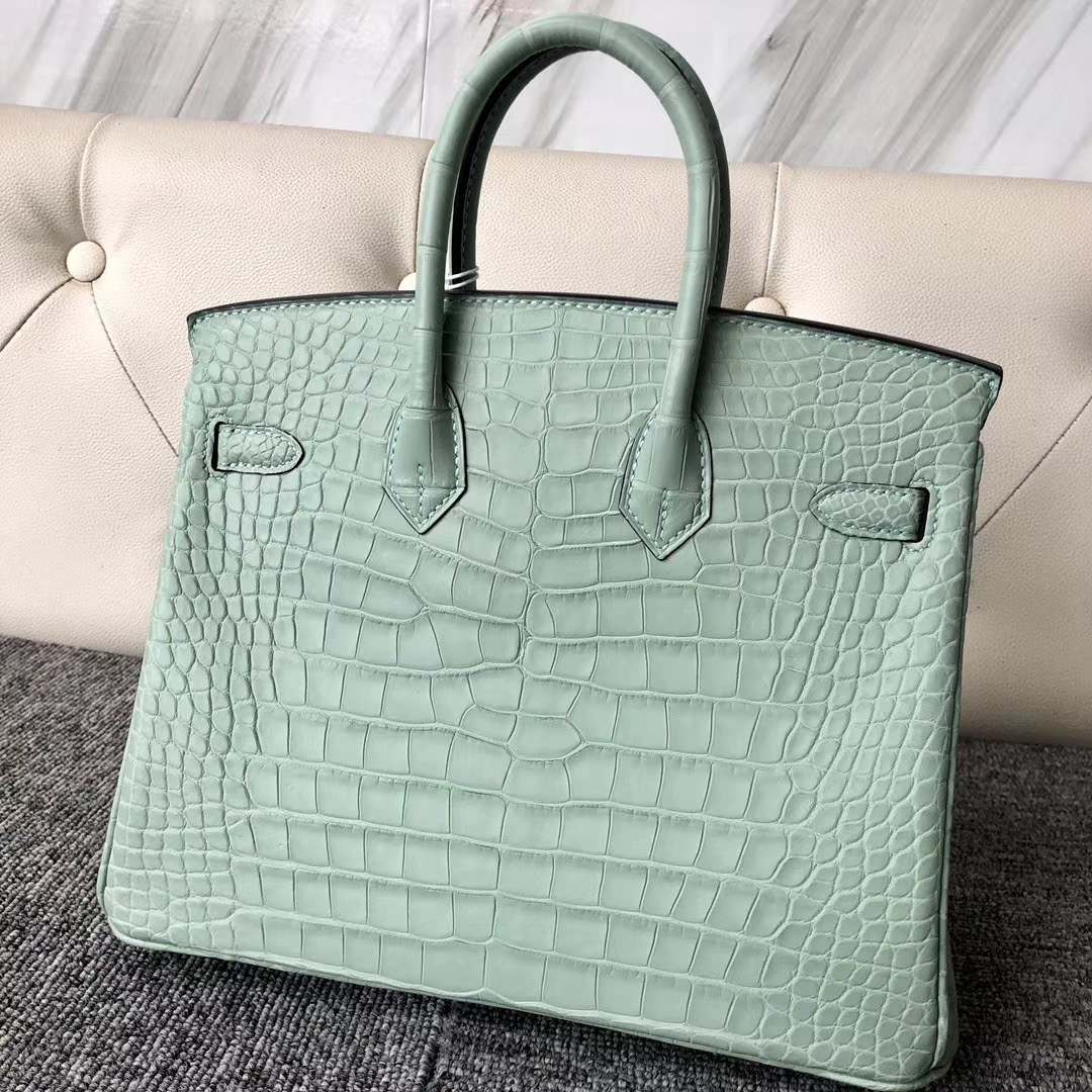 臺灣臺北市鉑金包愛馬仕多少錢 Hermes Birkin 25cm 6U mint green 新薄荷綠