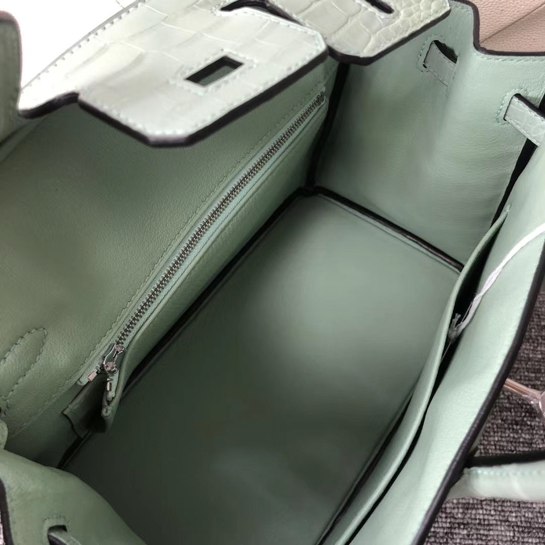 臺灣臺北市鉑金包愛馬仕多少錢 Hermes Birkin 25cm 6U mint green 新薄荷綠