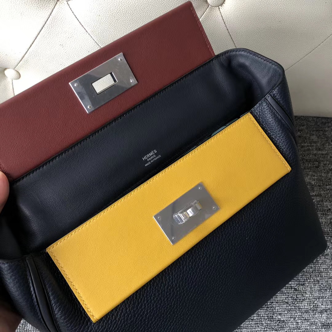 臺中市Hermes Kelly 24/24 29 bag 2Z午夜藍/CK55愛馬仕紅/9D琥珀黃