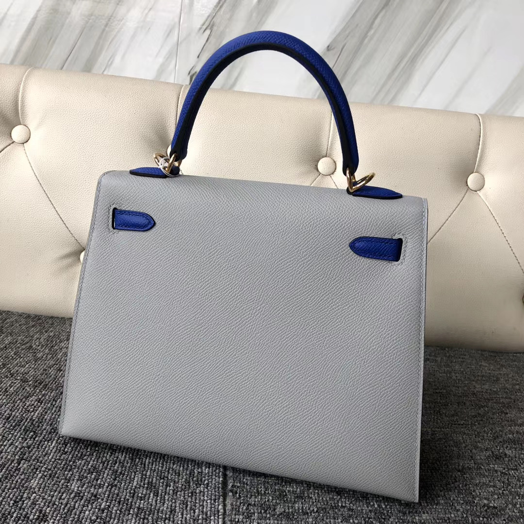 臺灣高雄市愛馬仕 Hermes Kelly 25cm 4Z Girls Mouette 7T Blue electric