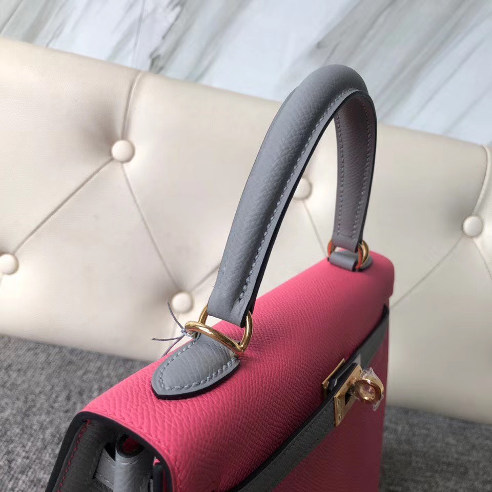 Macao Aomen Hermes HSS Kelly 25cm Epsom 8W Rose Azalee 4Z Girls Mouette