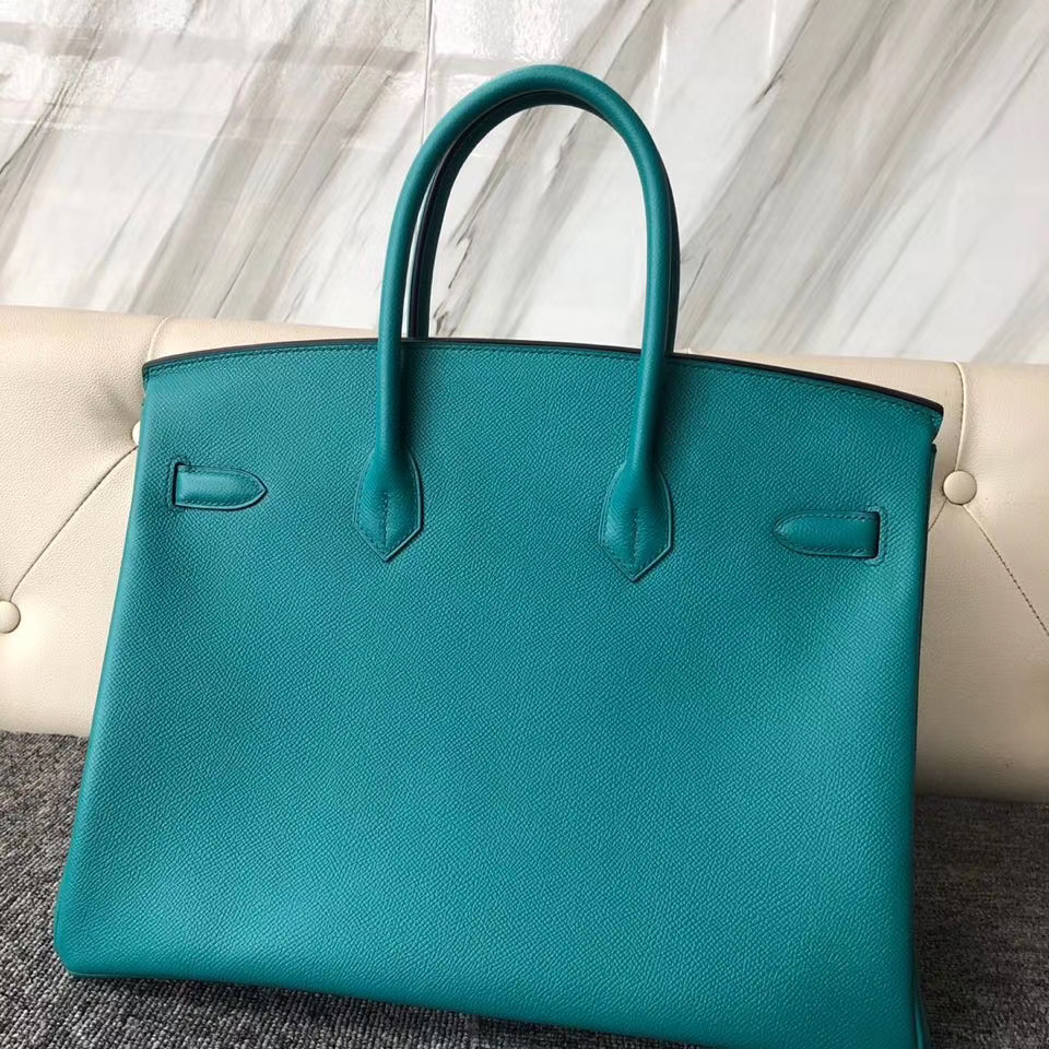 臺灣高雄市愛馬仕鉑金包35價格定制 Hermes Birkin 35cm 7F Blue Paon 孔雀藍