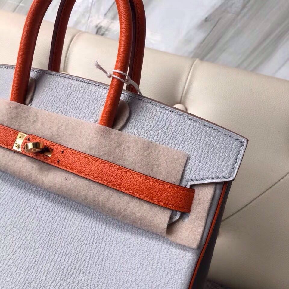 新界 北區 愛馬仕鉑金包 Hermes Birkin 25cm Chevre CK80 grey pearl 9T Capucine