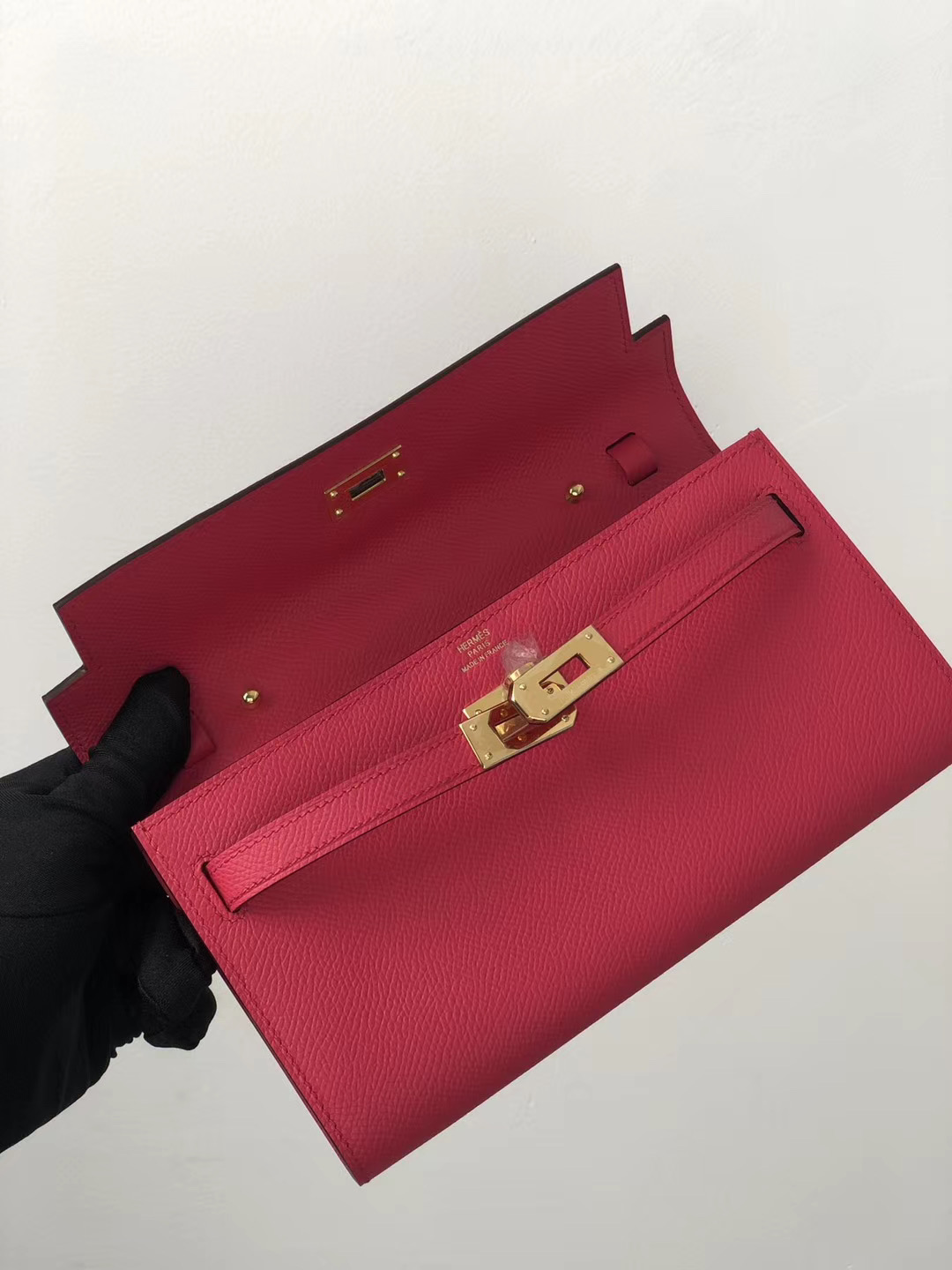 Hermes Portefeuille Kelly Classique To Go Epsom i6 rose extreme 極致粉