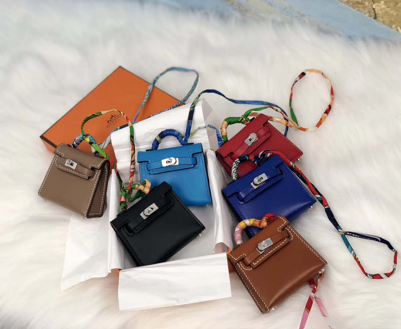 Hermes Kelly twilly 小包包掛件 kelly 掛飾 全手工蜜蠟線縫制