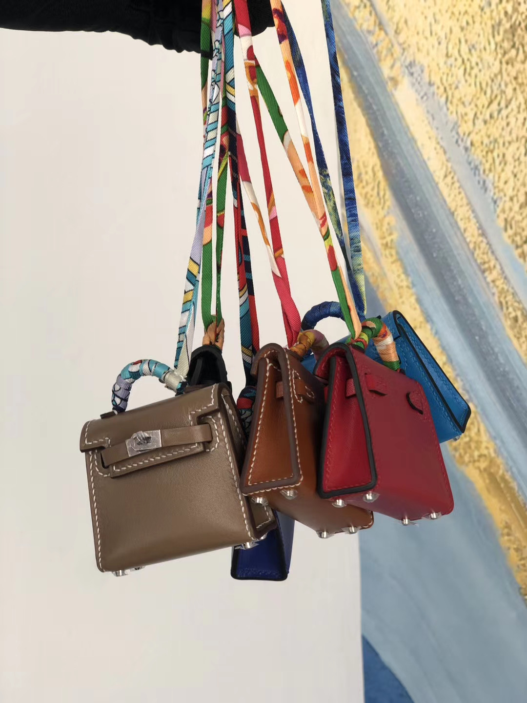 Hermes Kelly twilly 小包包掛件 kelly 掛飾 全手工蜜蠟線縫制