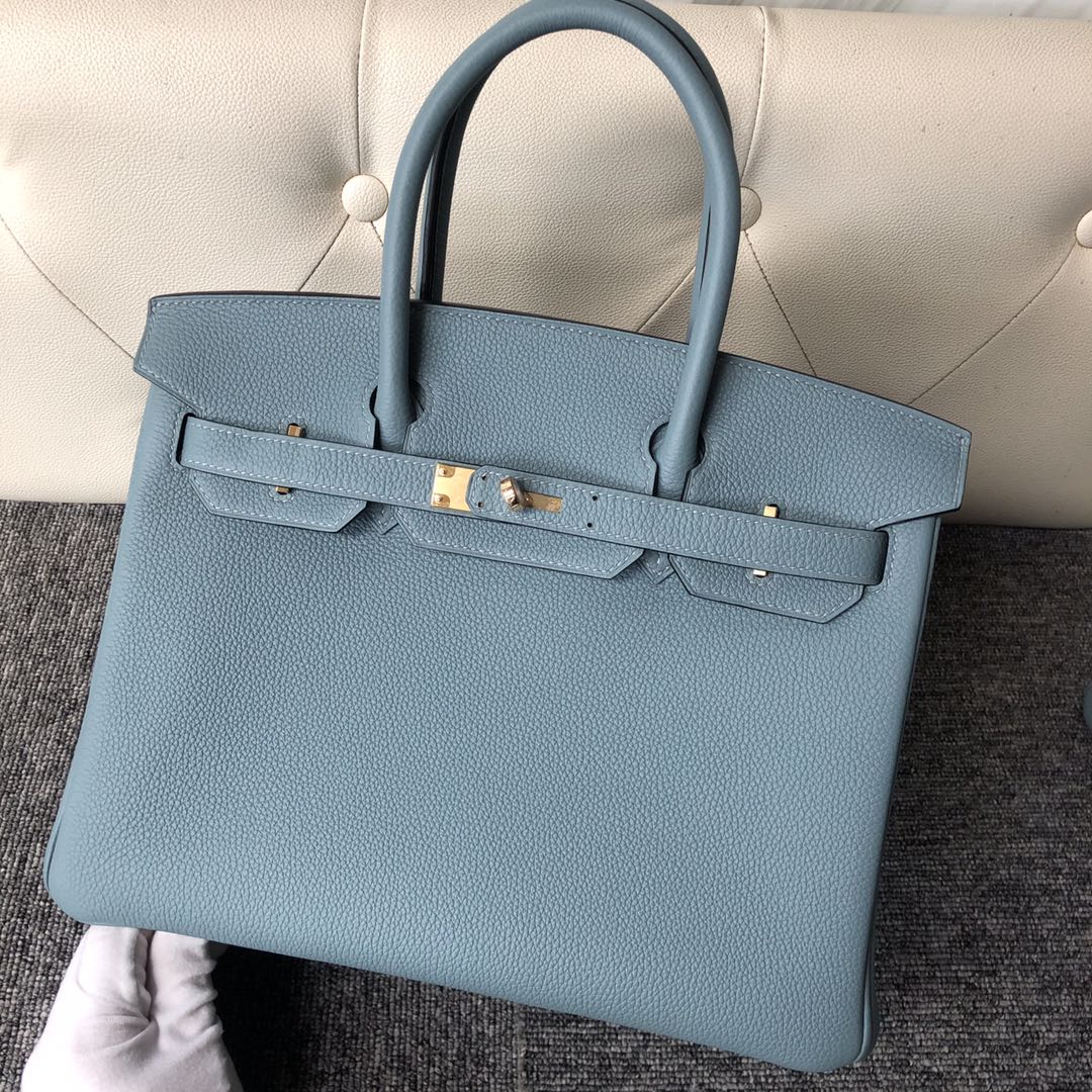 臺灣高雄市 愛馬仕鉑金包 Hermes Birkin 25cm Togo 7G Ciel 天青色