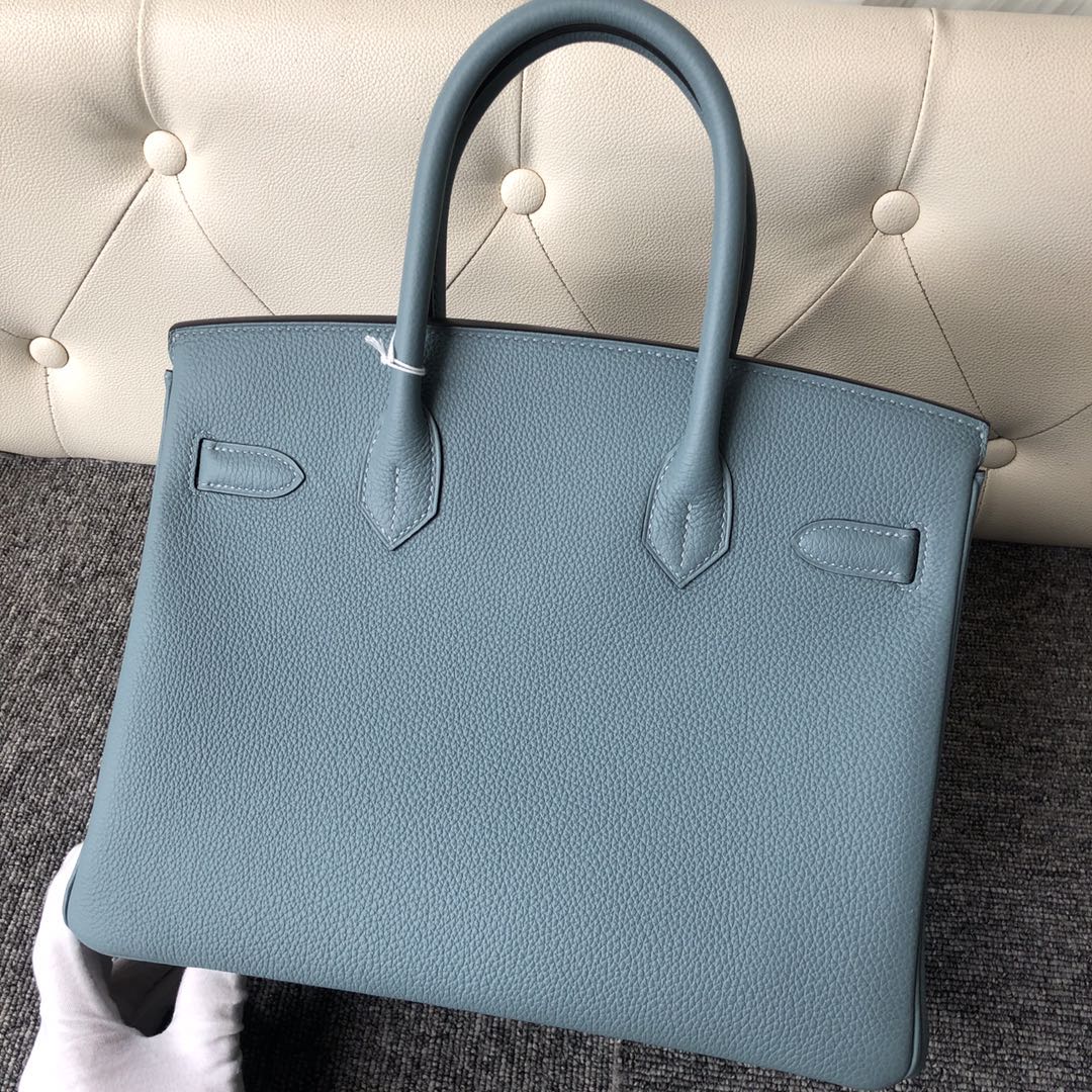 臺灣高雄市 愛馬仕鉑金包 Hermes Birkin 25cm Togo 7G Ciel 天青色