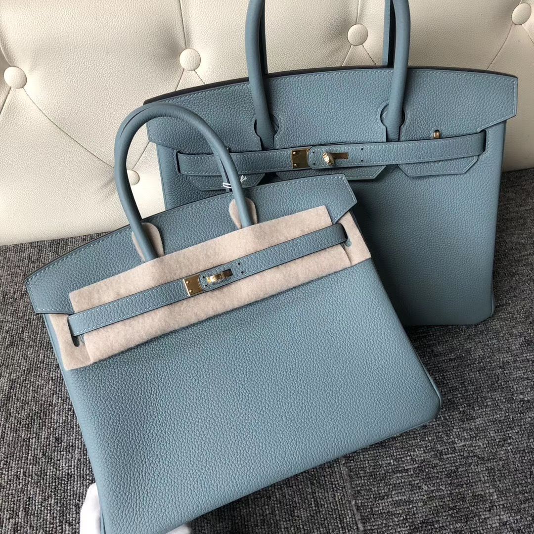 臺灣高雄市 愛馬仕鉑金包 Hermes Birkin 25cm Togo 7G Ciel 天青色