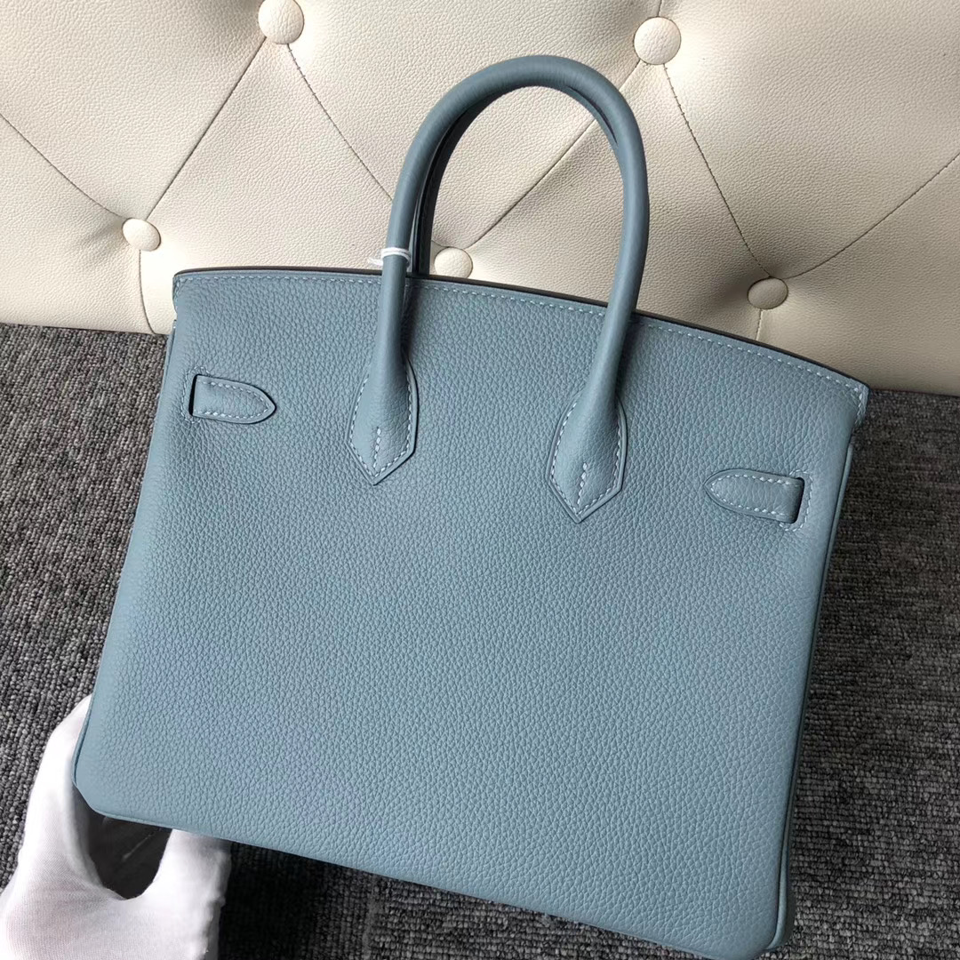 臺灣高雄市 愛馬仕鉑金包 Hermes Birkin 25cm Togo 7G Ciel 天青色