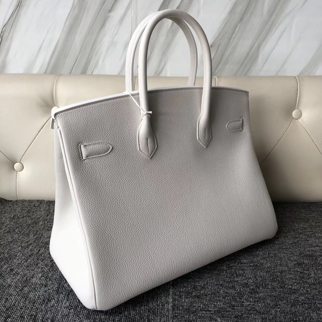 桃園市愛馬仕鉑金包價格表 Hermes Birkin 35cm togo 01 Pure white 純白色