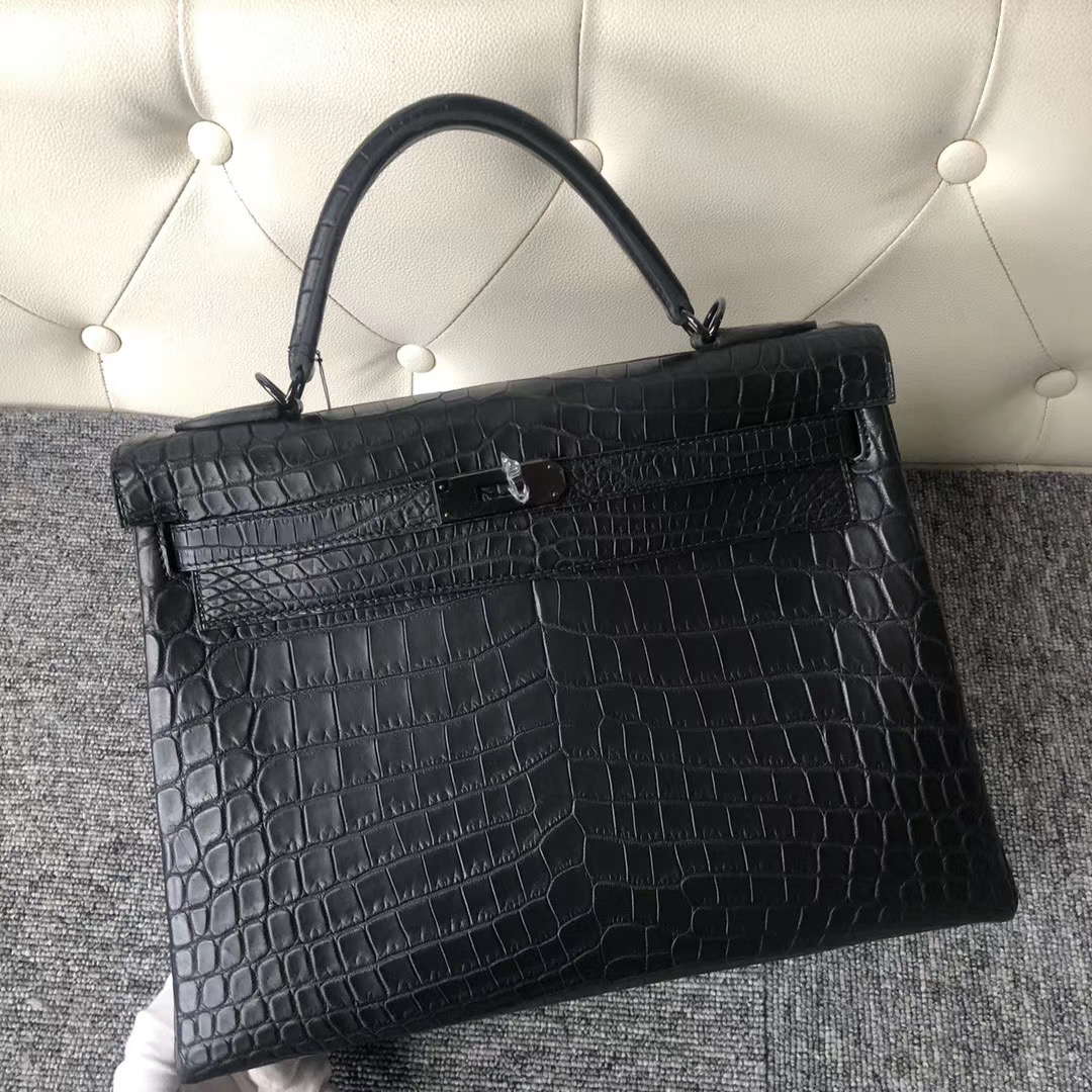 香港北區 Hermes Kelly 32cm So Black Matte Nilo Crocodile Ck89 Nilo 黑色