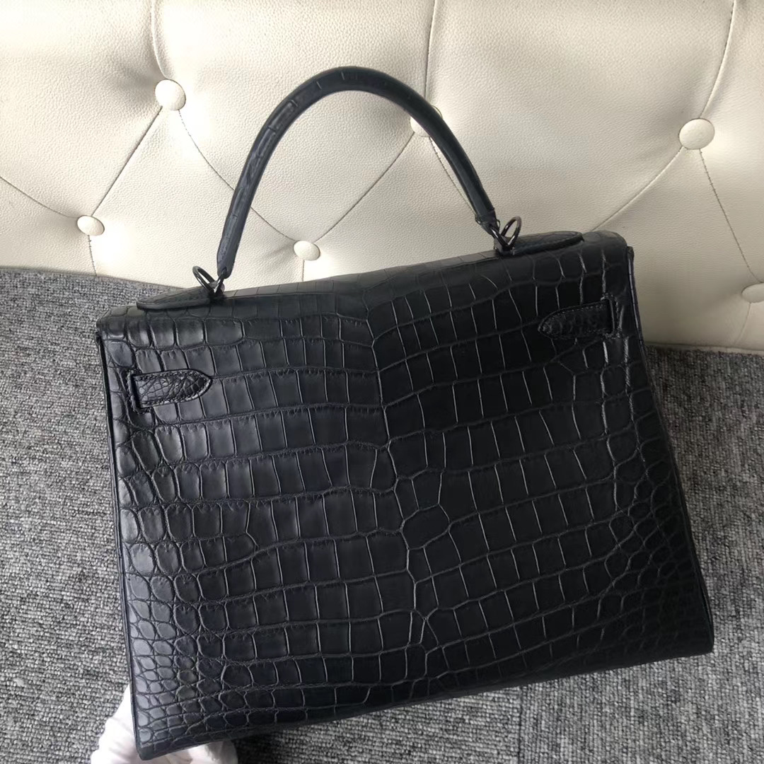 香港北區 Hermes Kelly 32cm So Black Matte Nilo Crocodile Ck89 Nilo 黑色