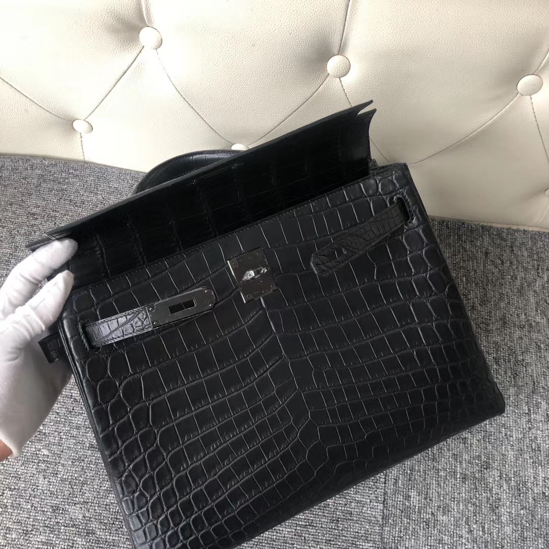 香港北區 Hermes Kelly 32cm So Black Matte Nilo Crocodile Ck89 Nilo 黑色