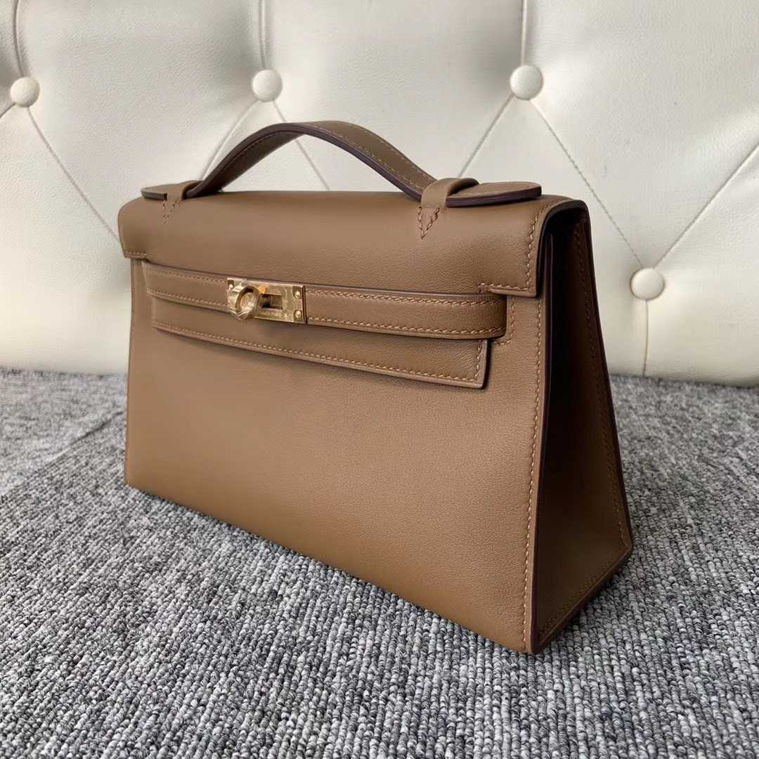 香港西貢區 Hermes Mini kelly pochette Swift D0 威瑪犬米色 beige de weimer