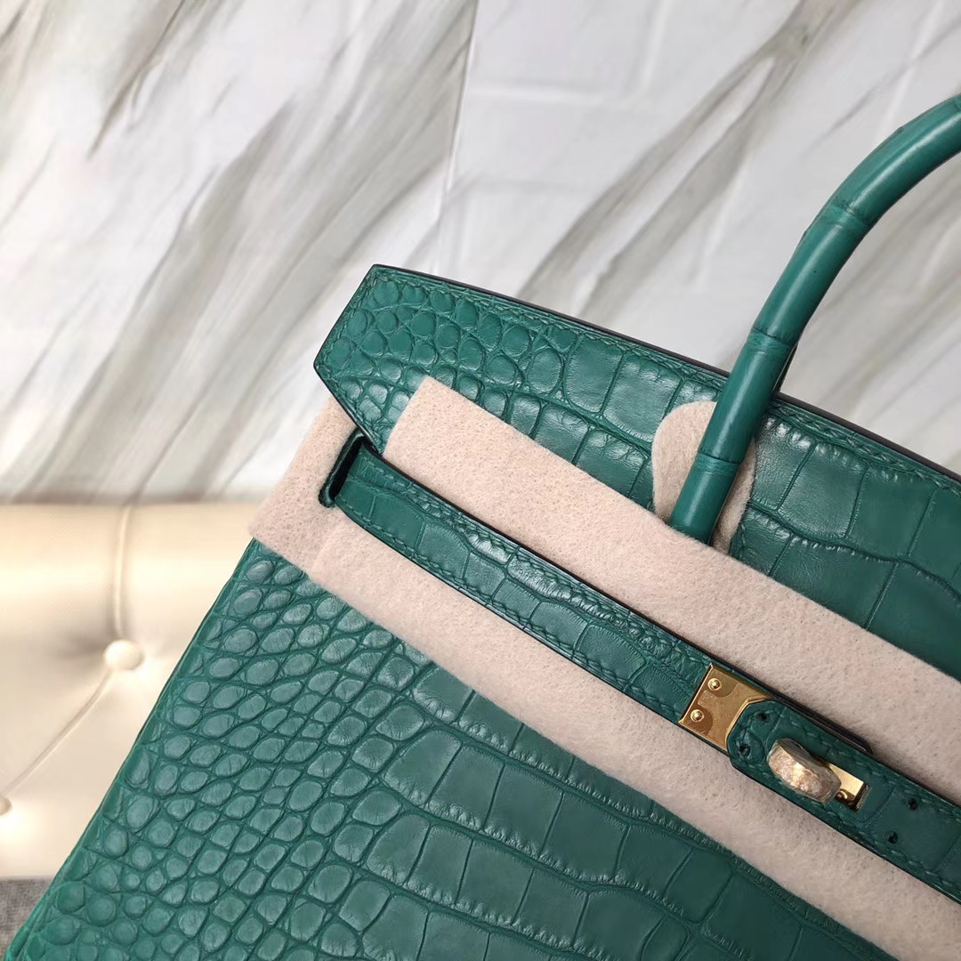 Hermes Birkin 25cm Z6孔雀綠 Malachite Matte Alligator Crocodile