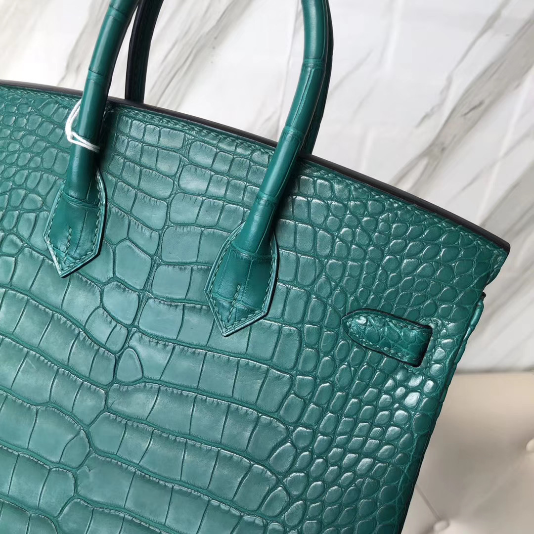 Hermes Birkin 25cm Z6孔雀綠 Malachite Matte Alligator Crocodile