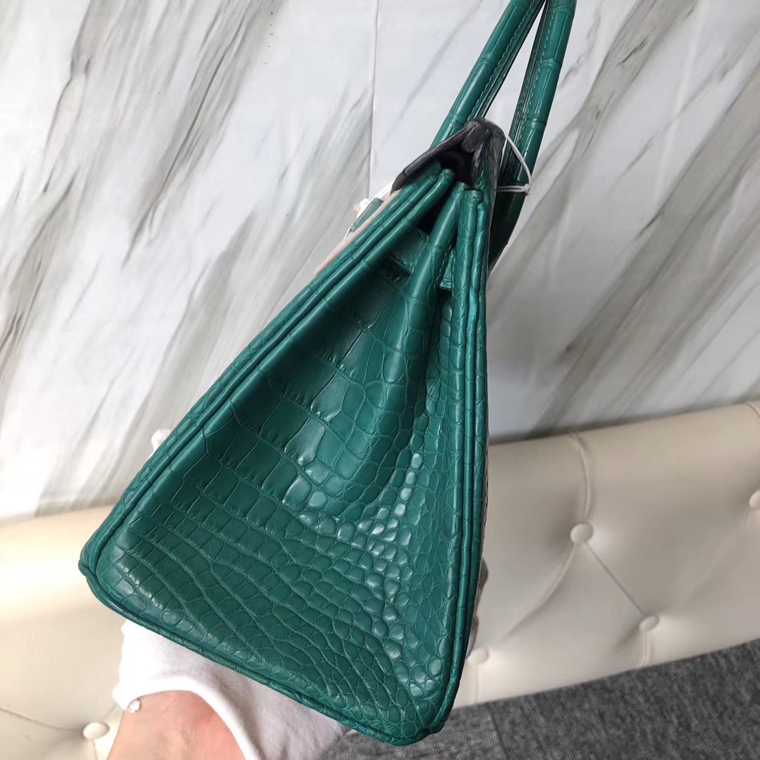 Hermes Birkin 25cm Z6孔雀綠 Malachite Matte Alligator Crocodile