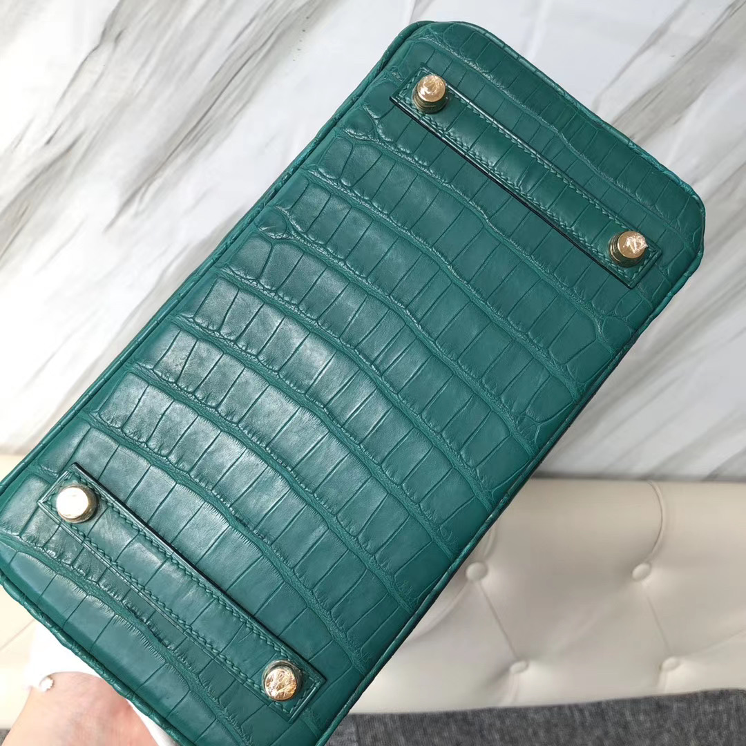 Hermes Birkin 25cm Z6孔雀綠 Malachite Matte Alligator Crocodile