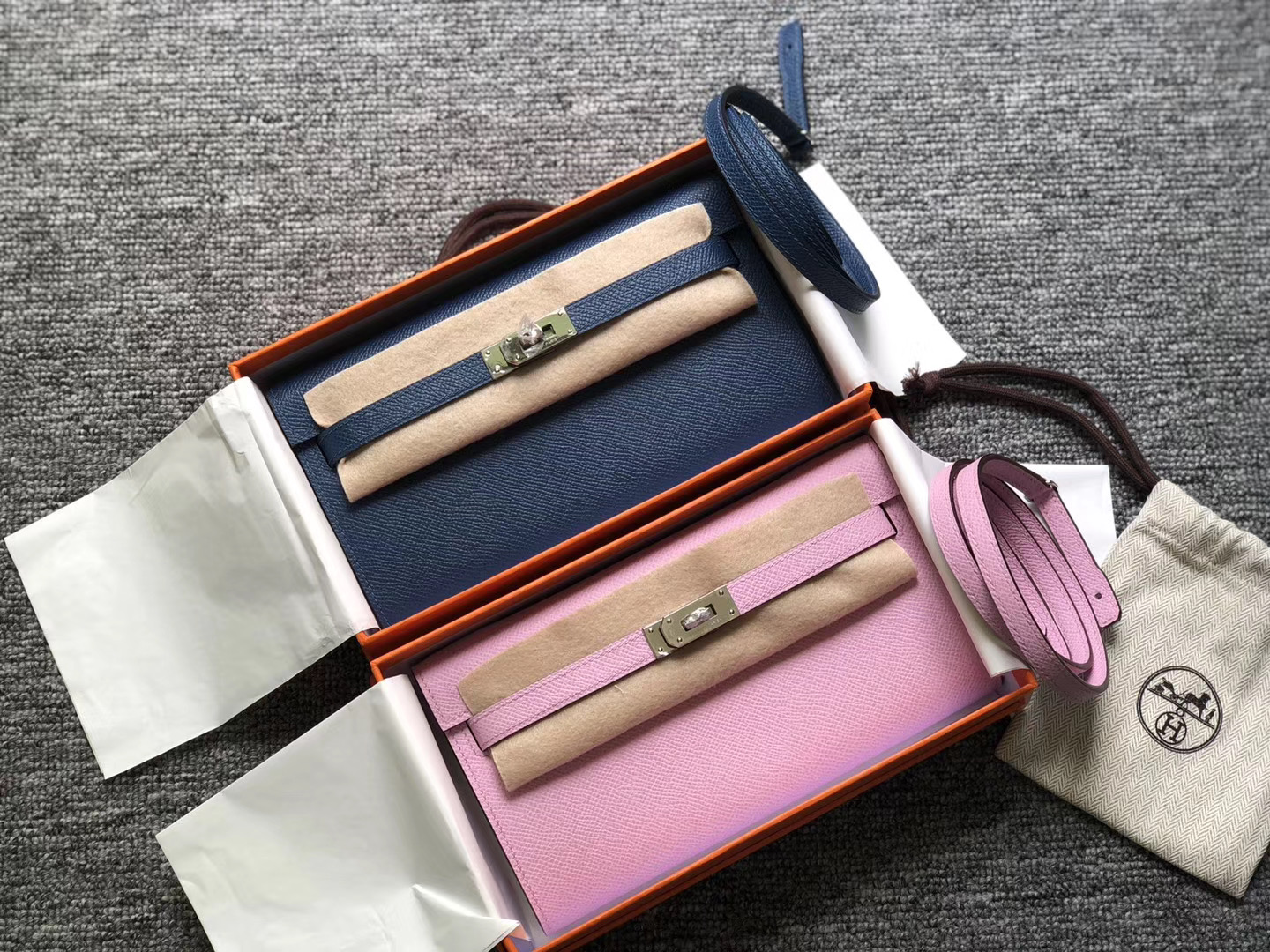 Hermes Kelly Classique To Go Epsom X9 Mauve Sylvestre 9O jaune de naples