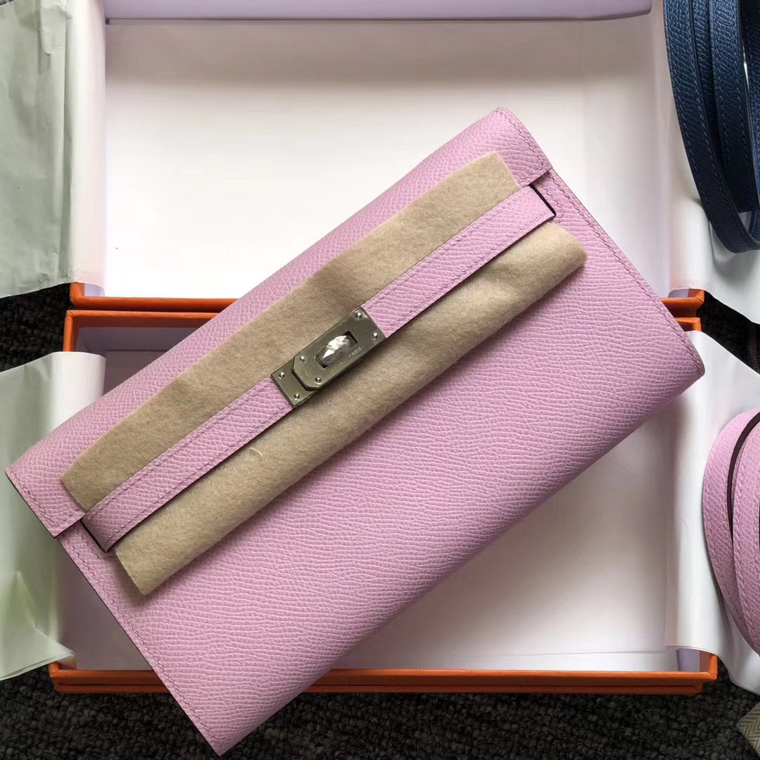 Hermes Kelly Classique To Go Epsom X9 Mauve Sylvestre 9O jaune de naples