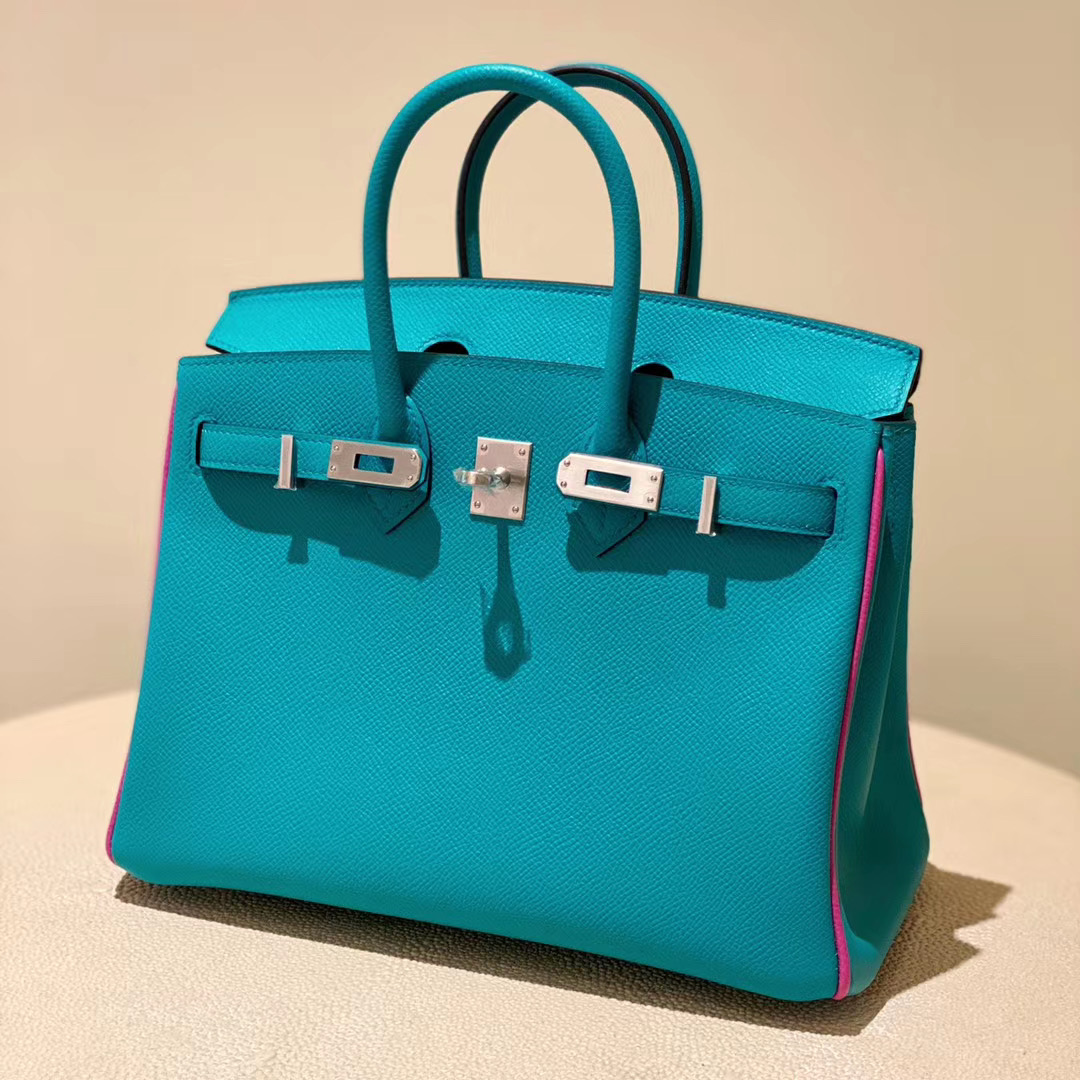 Hermes Birkin Touch 25cm Epsom Z6 Malachite 拼 L3 Rose Purple