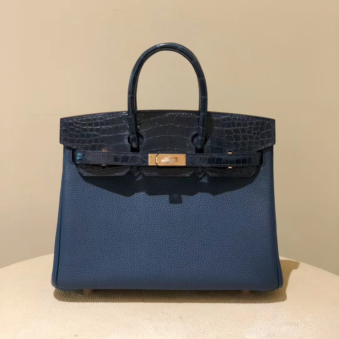 Hermes Birkin 25cm Touch CD76 深海藍 blue indgo Rose gold clasp