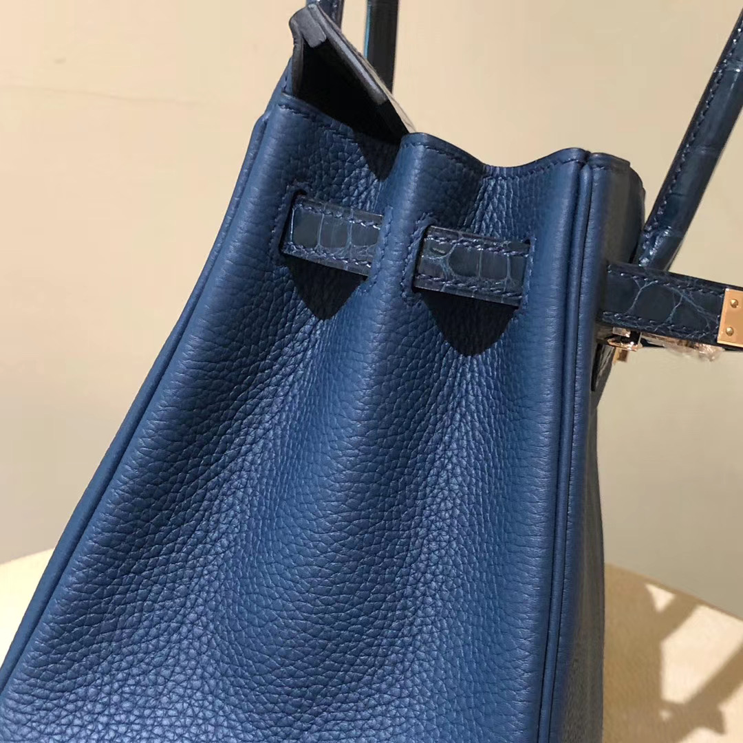 Hermes Birkin 25cm Touch CD76 深海藍 blue indgo Rose gold clasp