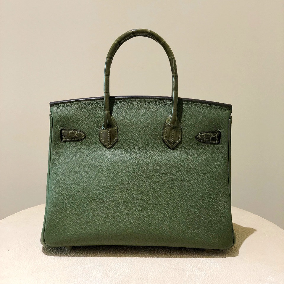 香港油尖旺區愛馬仕鉑金包定制 Hermes Birkin 30cm Touch V6叢林綠/橄欖綠