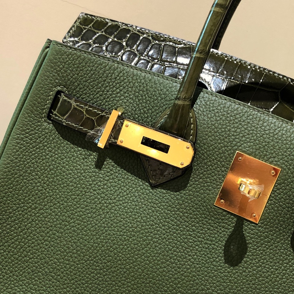 香港油尖旺區愛馬仕鉑金包定制 Hermes Birkin 30cm Touch V6叢林綠/橄欖綠