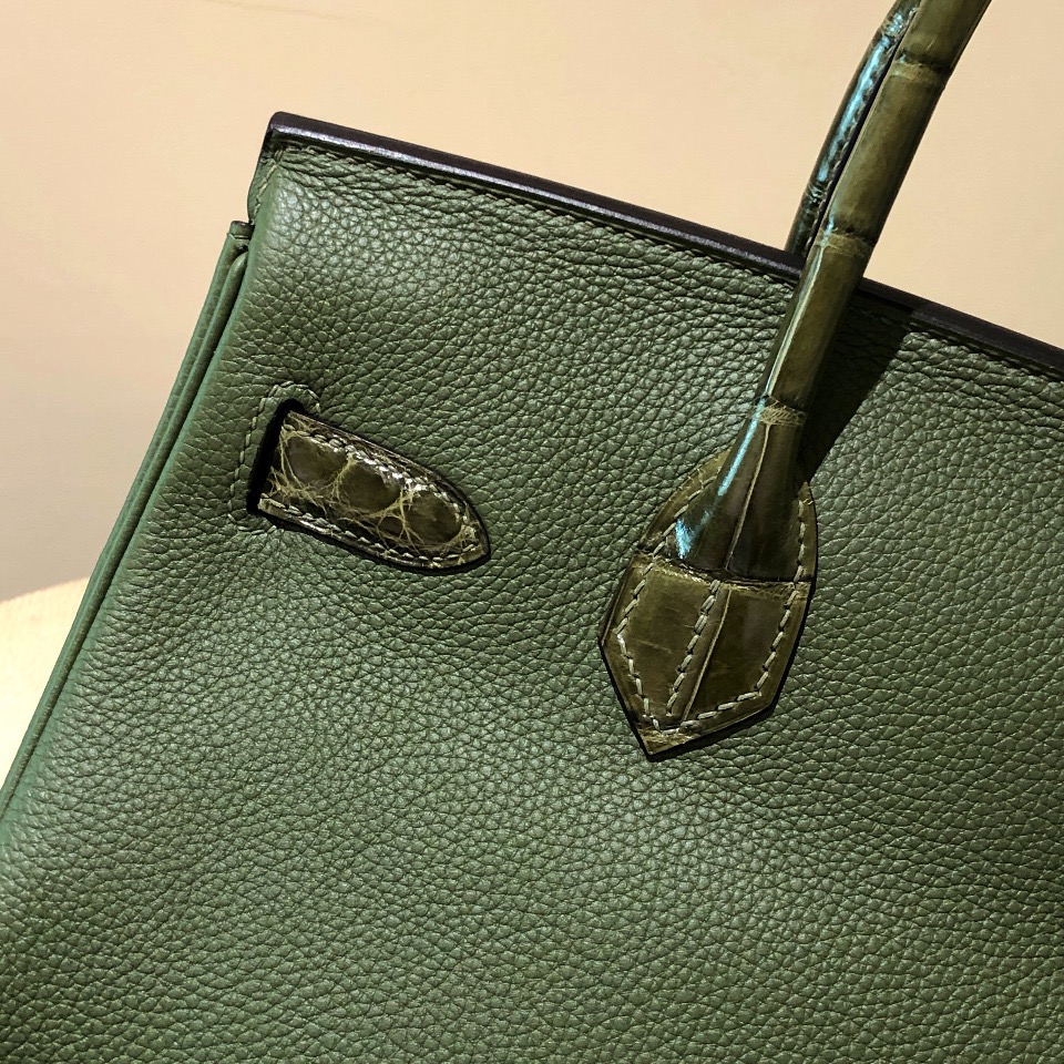 香港油尖旺區愛馬仕鉑金包定制 Hermes Birkin 30cm Touch V6叢林綠/橄欖綠