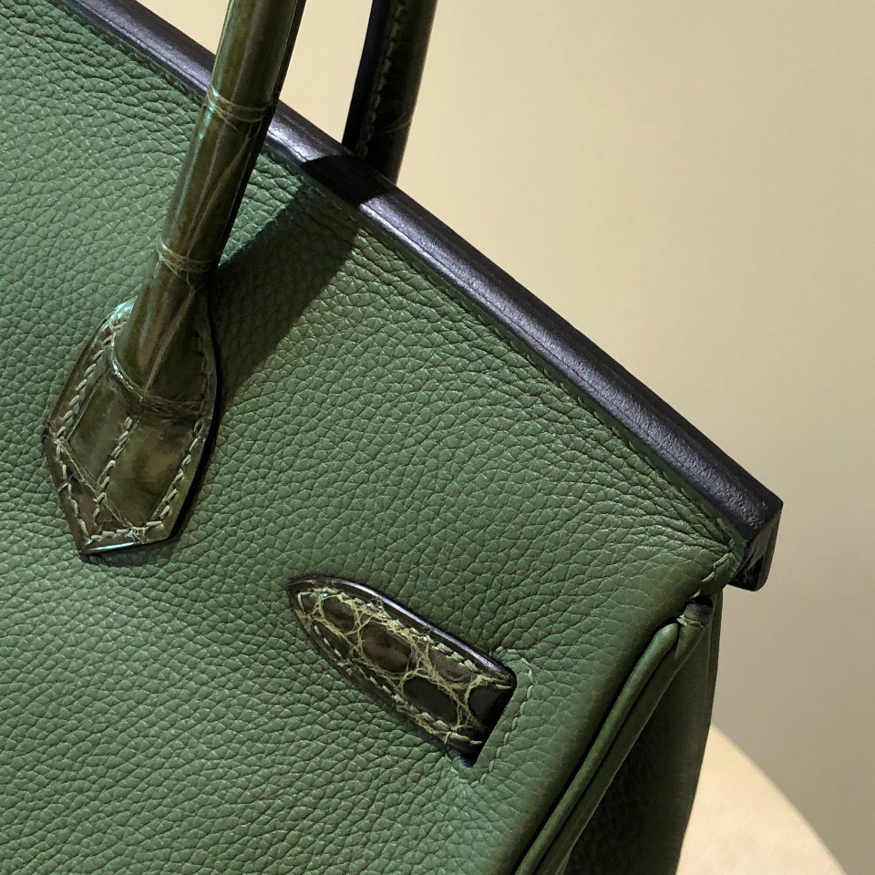 香港油尖旺區愛馬仕鉑金包定制 Hermes Birkin 30cm Touch V6叢林綠/橄欖綠