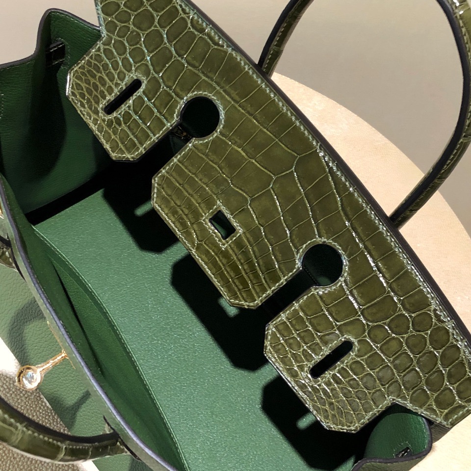 香港油尖旺區愛馬仕鉑金包定制 Hermes Birkin 30cm Touch V6叢林綠/橄欖綠