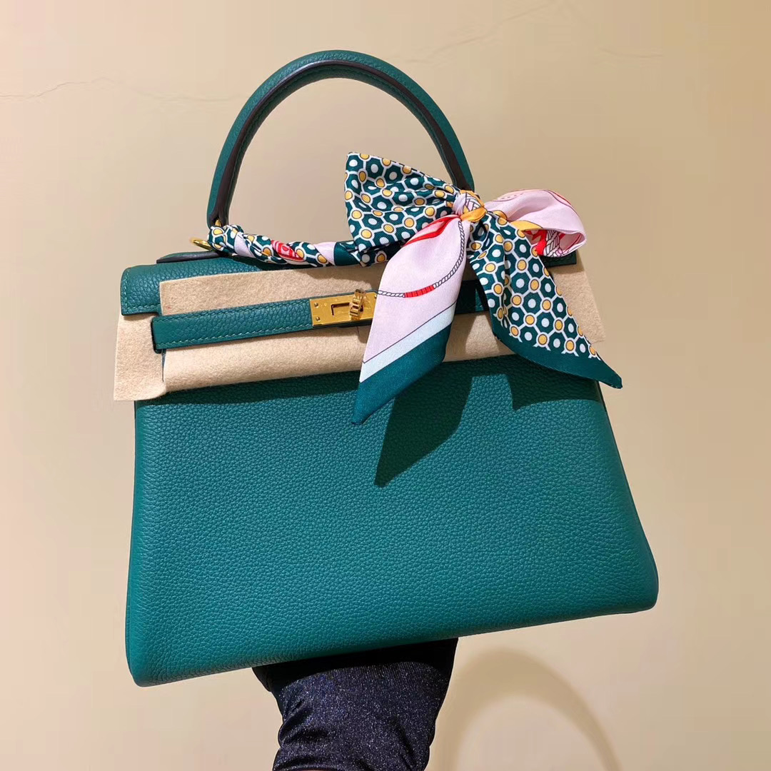 香港東區愛馬仕凱莉包包 Hermes Kelly Togo 25cm CCZ6 孔雀綠 Malachite