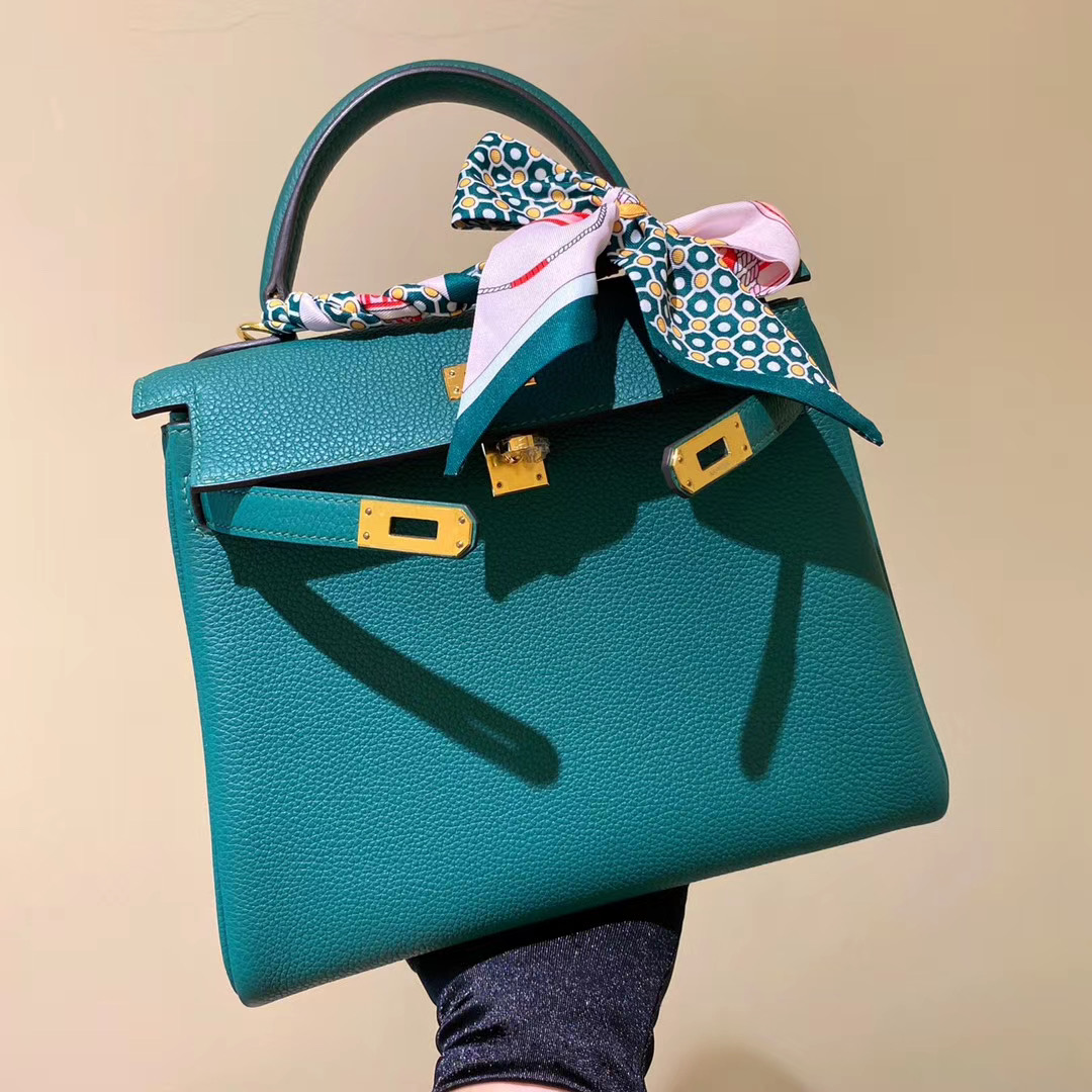 香港東區愛馬仕凱莉包包 Hermes Kelly Togo 25cm CCZ6 孔雀綠 Malachite