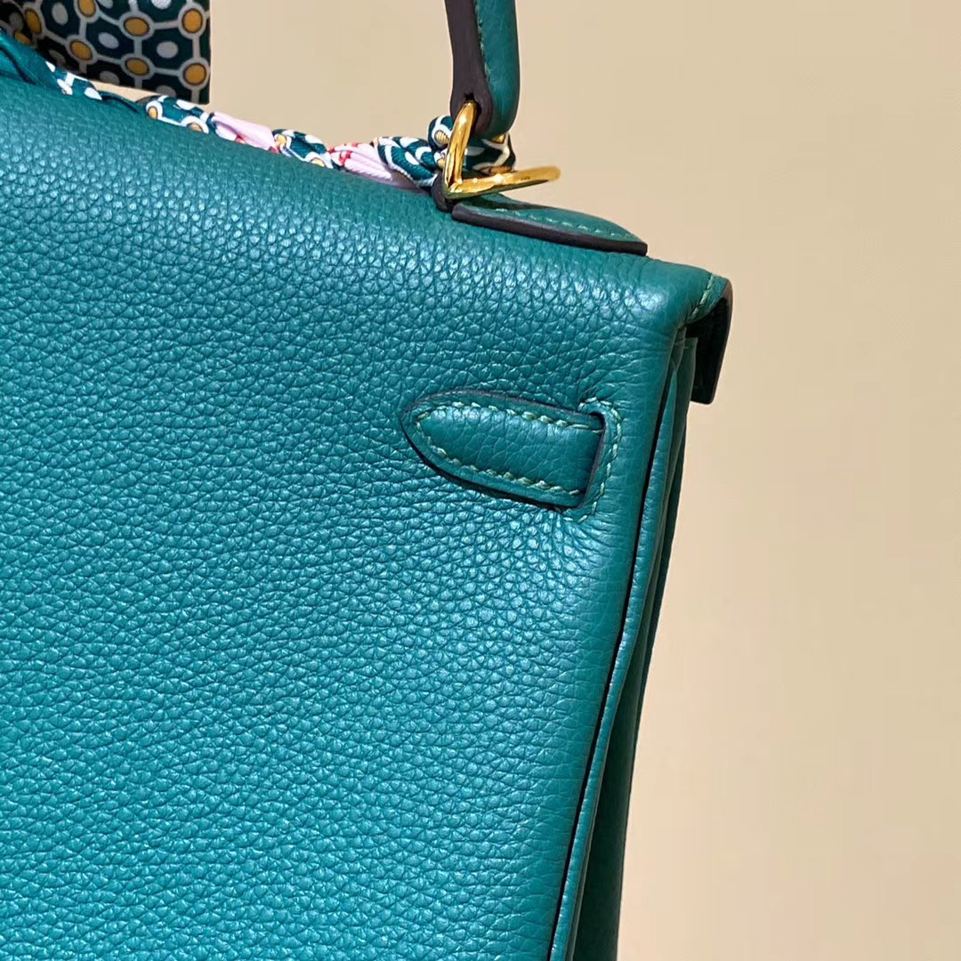 香港東區愛馬仕凱莉包包 Hermes Kelly Togo 25cm CCZ6 孔雀綠 Malachite