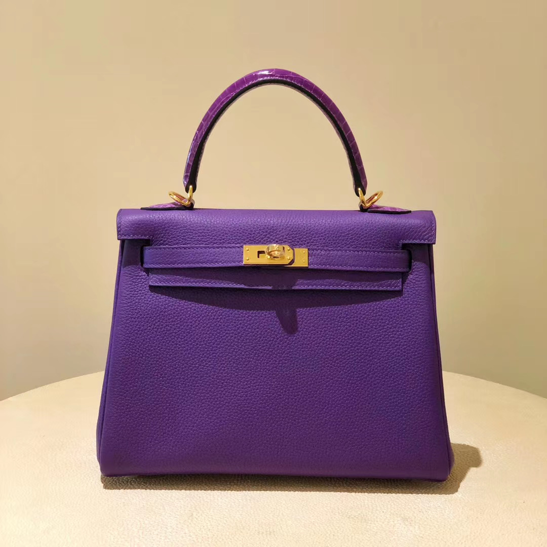 香港觀塘區 Hermes kelly 28cm Touch Togo P9海葵紫 Anemone 熏衣草紫