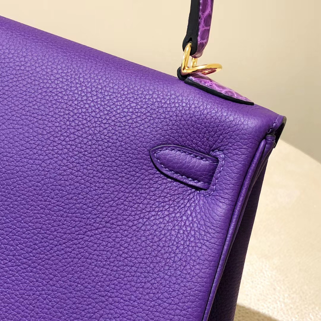 香港觀塘區 Hermes kelly 28cm Touch Togo P9海葵紫 Anemone 熏衣草紫