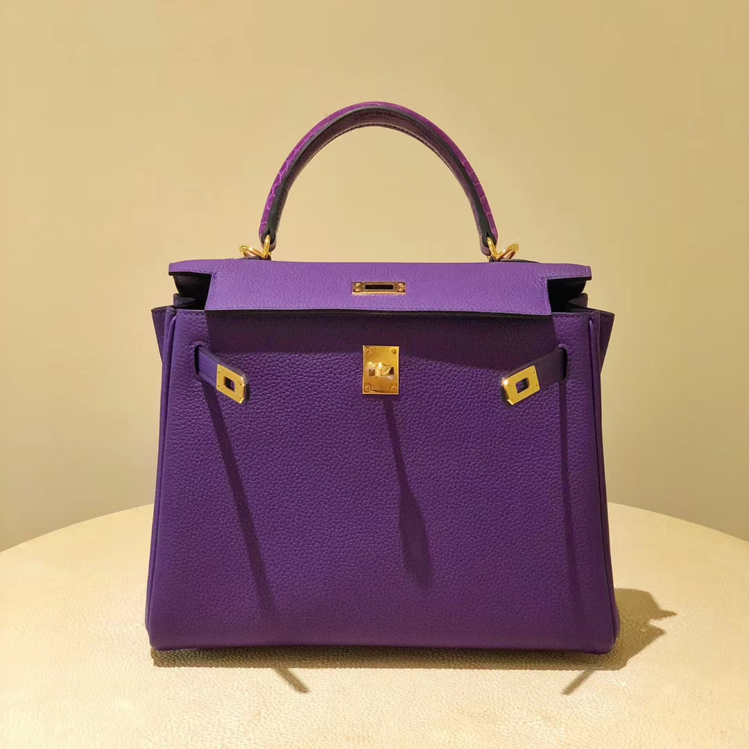 香港觀塘區 Hermes kelly 28cm Touch Togo P9海葵紫 Anemone 熏衣草紫