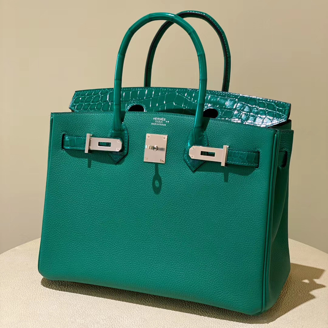 香港葵青區愛馬仕鉑金包 Hermes Birkin 30cm Touch U4 Vert Verigo 絲絨綠