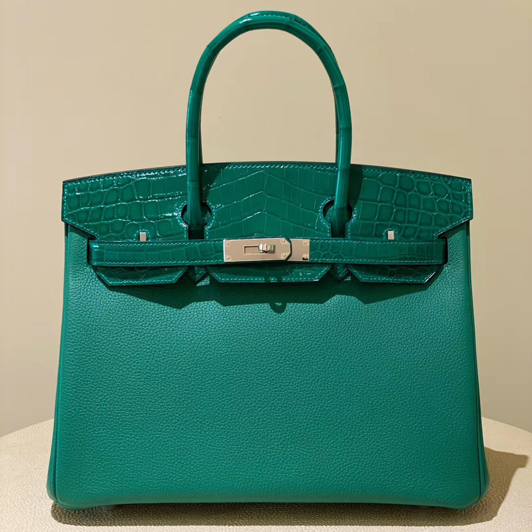 香港葵青區愛馬仕鉑金包 Hermes Birkin 30cm Touch U4 Vert Verigo 絲絨綠