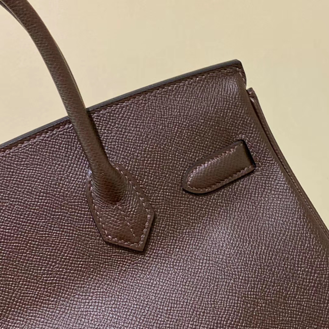 香港油尖旺區愛馬仕鉑金包 Hermes Birkin 30cm CD47 chocolate 咖啡色 玫瑰金扣